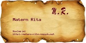 Matern Rita névjegykártya