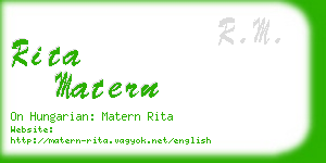 rita matern business card